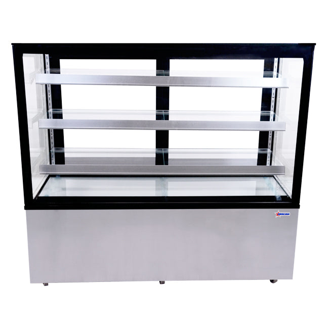 Omcan RS-CN-0471-S 60-inch Square Glass Floor Refrigerated Display Case, item 44384
