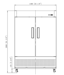 Dukers D55R-GS2 Bottom Mount Glass 2-Door Commercial Reach-in Refrigerator, 55.125" Wide