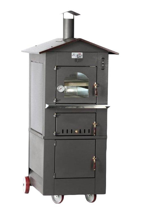 Omcan WO-IT-0435-M 28-inch Wood Burning Oven with Indirect Combustion Chamber and 17″ x 31″ Chamber Dimension, item 43649