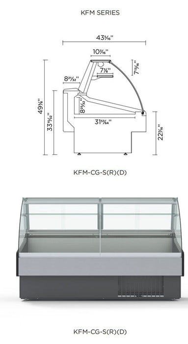 Hydra-Kool KFM-CG-50-S Fresh Meat Curved Glass Deli Case