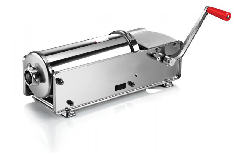 Omcan Elite Series All Stainless Steel Horizontal Two-Speed Gear-Driven Sausage Stuffer with 15 lb. capacity, item 13738