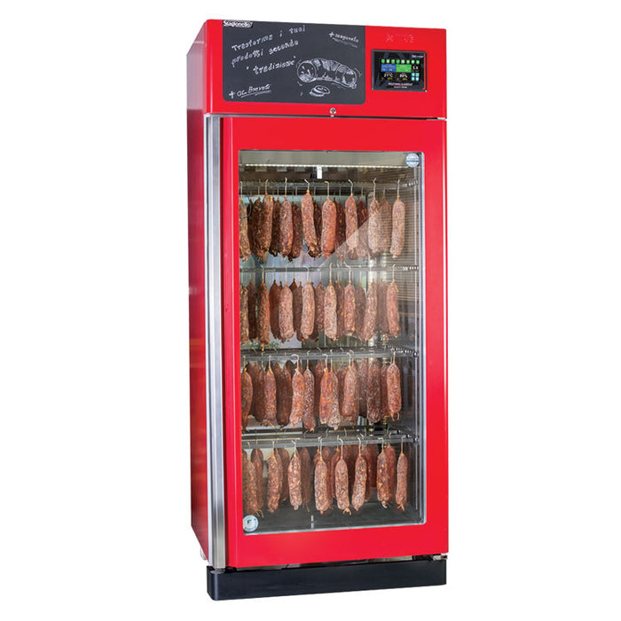 Omcan STG150TTW StagionelloEvo 150kg cabinet with ClimaTouch and Fumotic – Red Color, item 46183