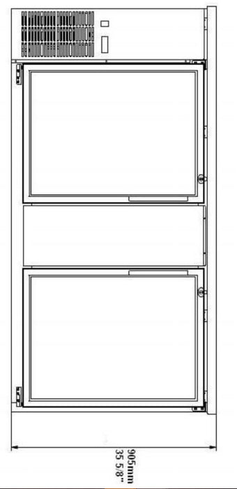 SABA SBB-27-69G 69" Two Glass Door Back Bar Cooler (Black)
