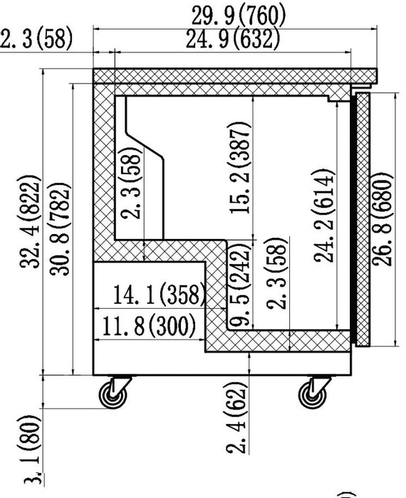 IKON IUC28R Undercounter Refrigerator, 27.8" Wide, 5.4 Cu. Ft.