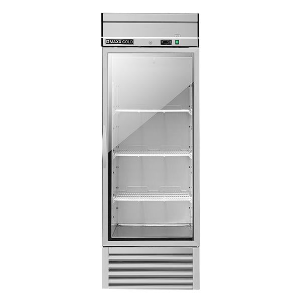 MXSR-23GDHC Maxx Cold Single Door, Glass Door Reach-In Refrigerator, Bottom Mount, 23 Cu ft