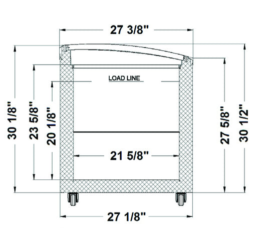Excellence Industries VB-2HC 28 1/2" Curved Lid Display Freezer, 6.3 Cu Ft.