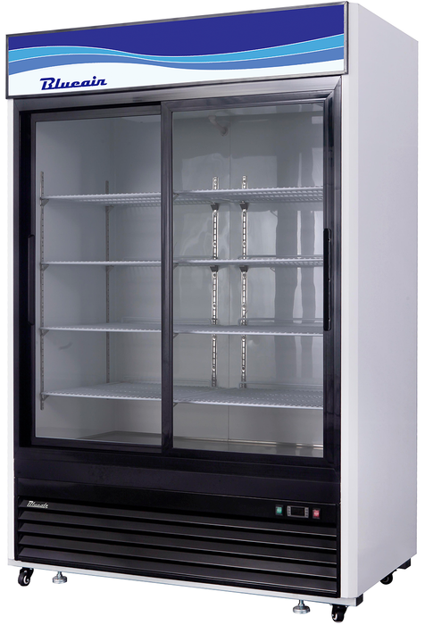 Blue Air BKGM48SL-HC 2 Glass Door Merchandiser Refrigerator, Sliding Door, 44.85 Cu. Ft.