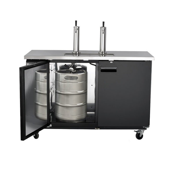 MXBD60-2BHC Maxx Cold Two Keg, Two Tower Beer Dispenser, Black, 60” Wide