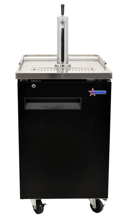 Omcan BD-CN-0007-HC 24-inch Single Solid Door Beer Bottle Dispenser with One Tap and 6.5 cu. ft. capacity, item 50066
