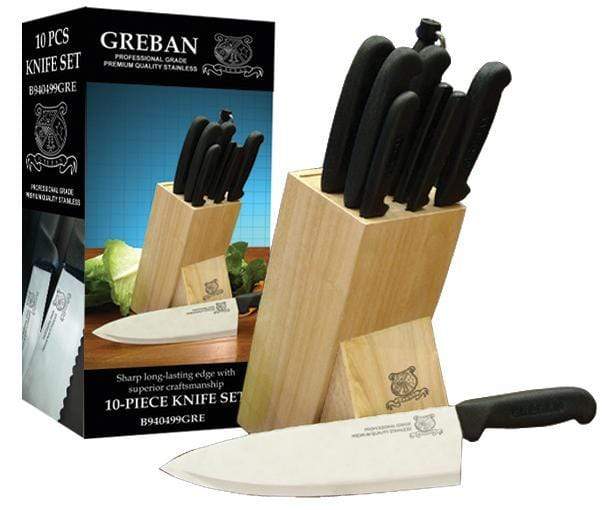 Omcan 12887 Premium Knife Set with Block