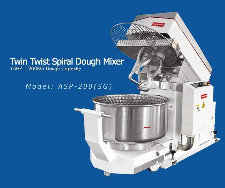 Thunderbird ASP-200(SG) Twin Twist Spiral Mixer with Removable Bowl, 440 Lbs. Dough Capacity