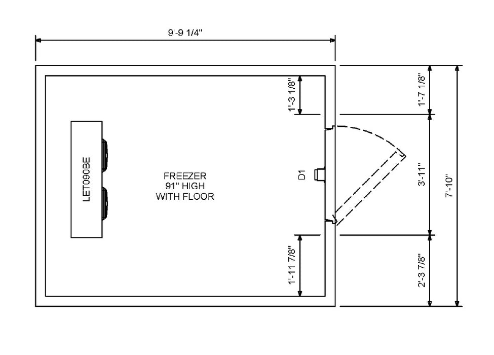 Amerikooler QF081077 Dynasty Walk-in Freezer, 8' x 10' x 7' 7", Indoor, With Floor, Remote Condenser, Fast Shipping